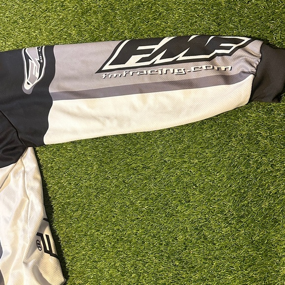 RARE 90s FMF Racing Motocross Jersey 90s Y2K Black and Gray Men's Shirt - Picture 5 of 12